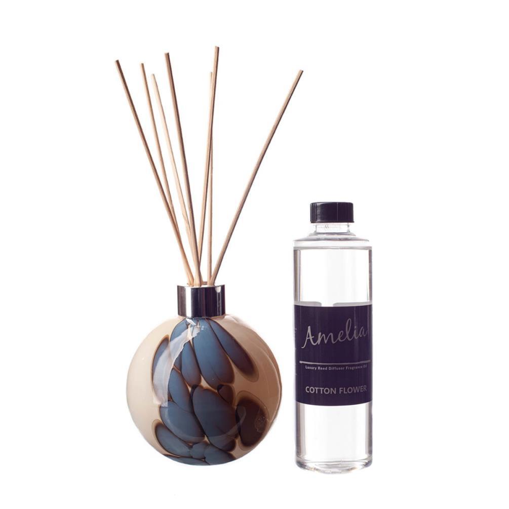 Amelia Art Glass Pebble Blue Reed Diffuser Gift Set  £35.99